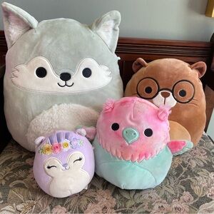 Squishmallows Mint, Pink, Lavender Plush Lot